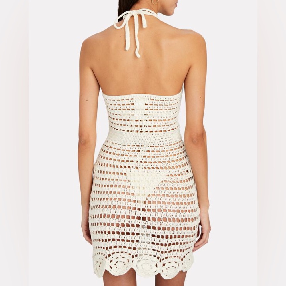 NWT - CAPITTANA - Aurora Crochet Cotton Halter Mini Dress Sz: M/L - Picture 4 of 7
